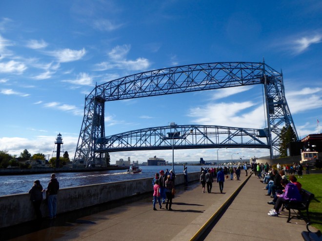 Bridge raised for boat