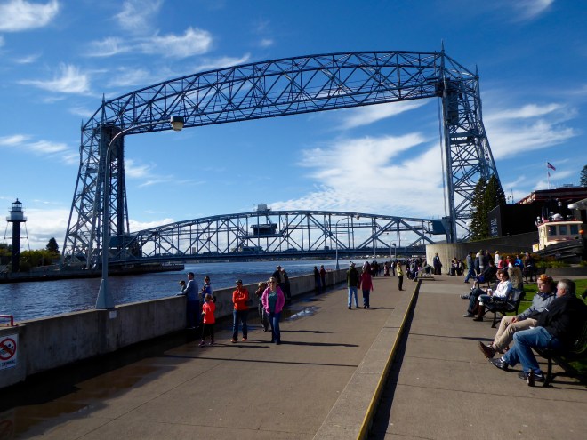 Bridge lowered for vehicles and pedestrians