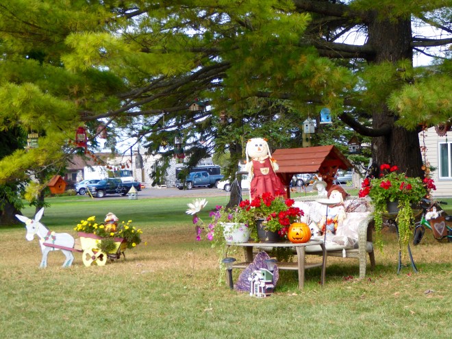 Halloween decorations in the neighborhood