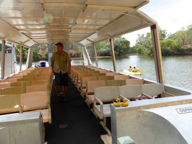 On the boat to tour Katherine Gorge
