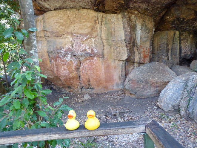 We admire this aboriginal rock art