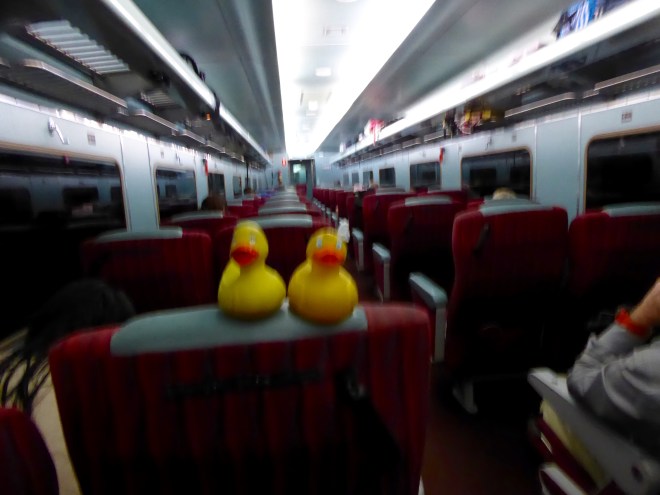 Inside our car on The Ghan