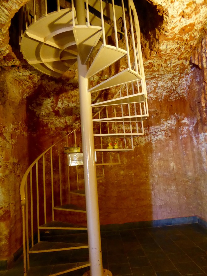 Climb up for emergency exit