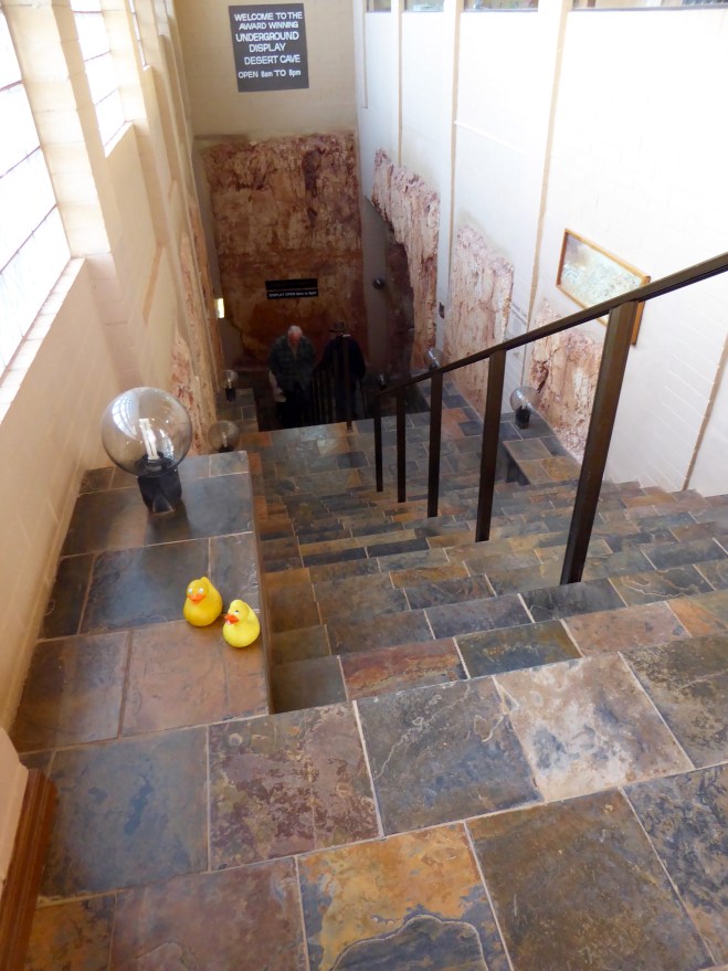 Down the stairs to our hotel tunnel