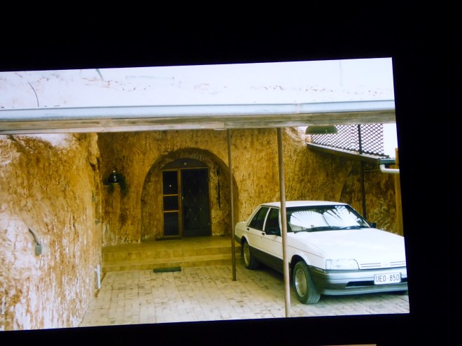 Dugout is dug out of side of mountain or hill