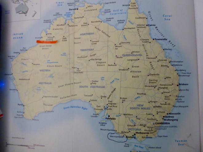 Orange line below Broome and Fitzroy Crossing