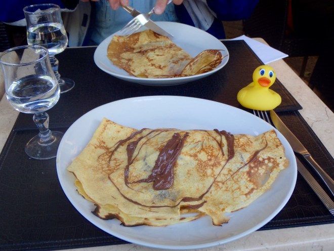 Ms. Ducky has breakfast