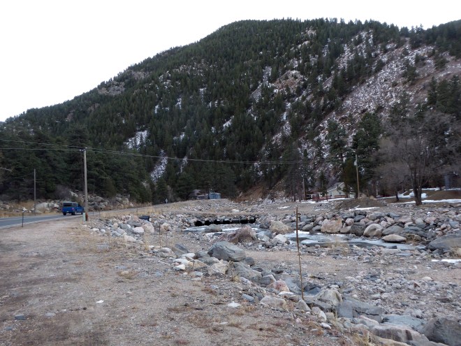 Bridge to cross river in canyon