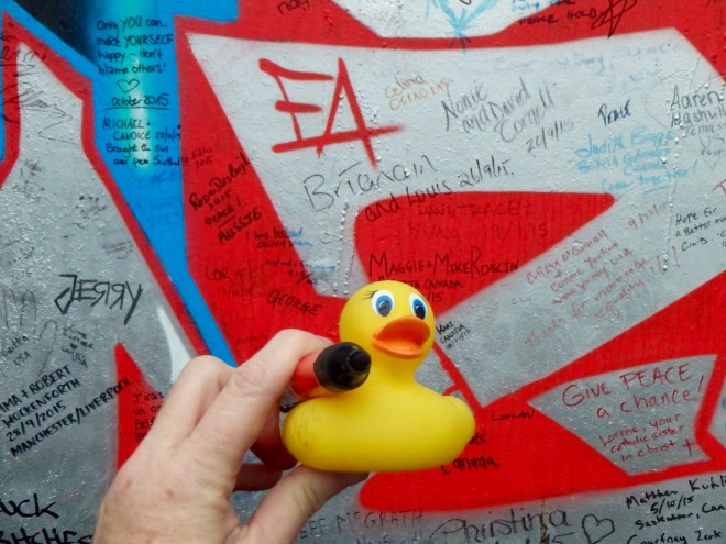 Signing the Peace Wall