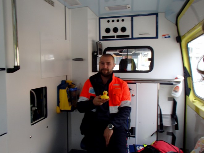 Ms. Ducky with paramedic