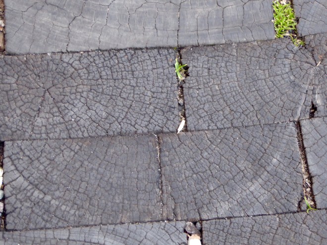 Streets made of woodblocks