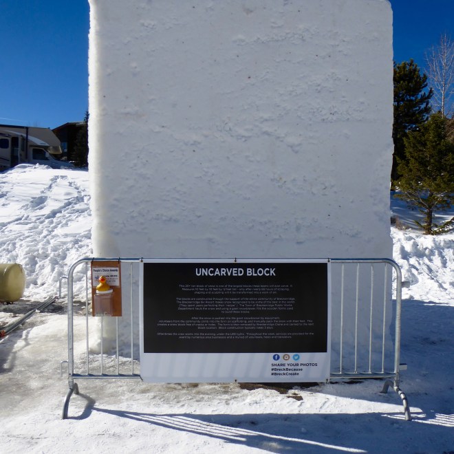 20 ton block of snow. 12' x 10' x 10'