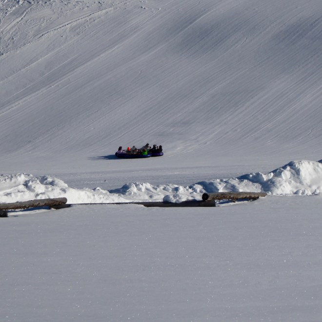 Group of tubing humans