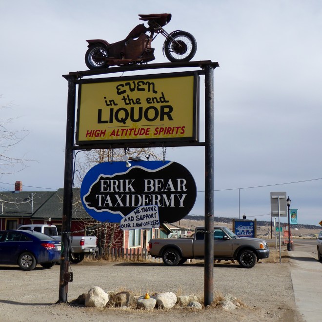 Even signs reflect Old West with motorcycles