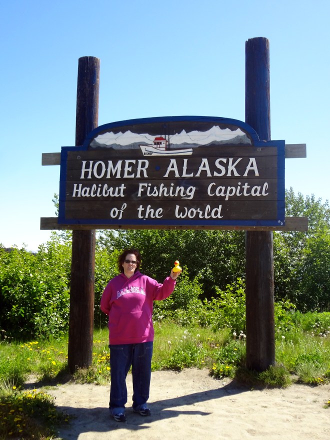 Eider arrives in Alaska with his humans. Cindy is holding him.