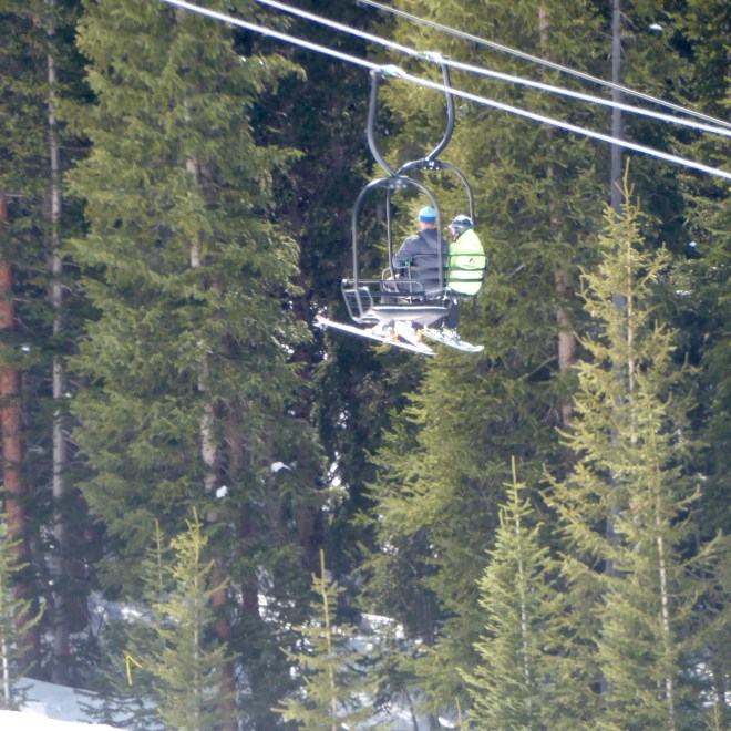 Going up on the chair lift