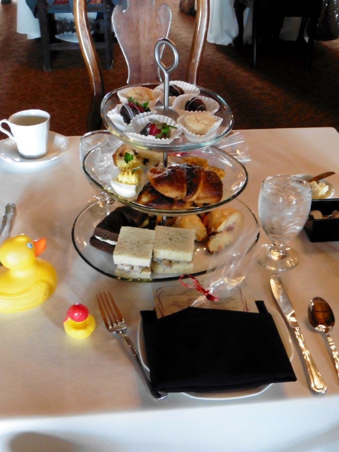 Finger sandwiches and sweets for us