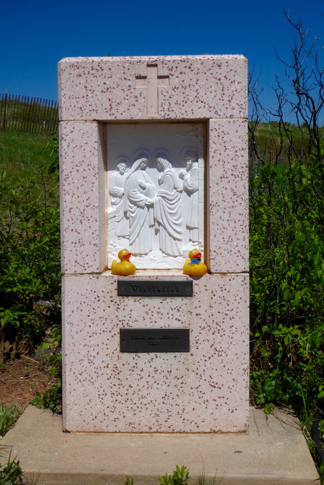 Along the stairs to the statue