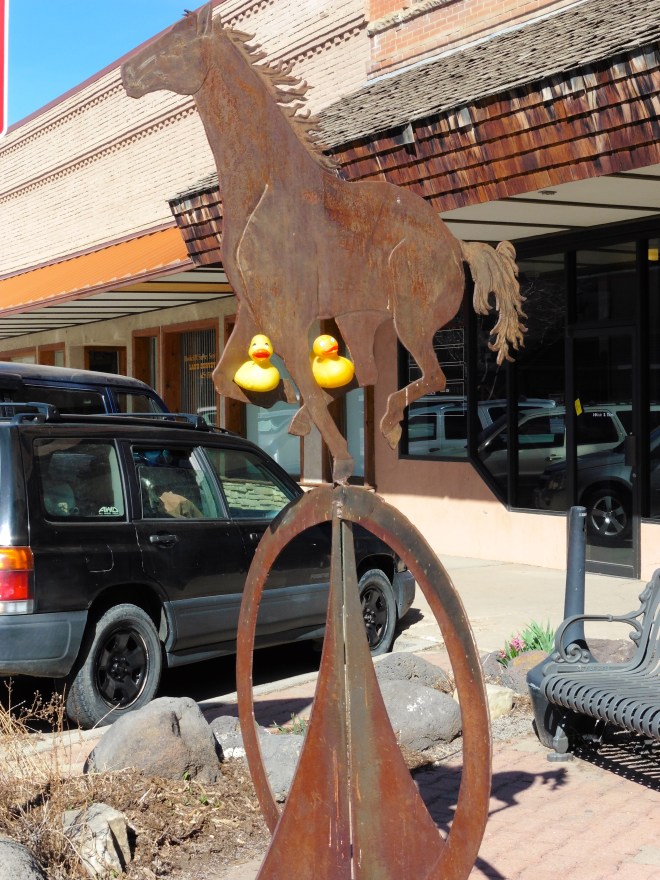 Balancing horse in Rifle, Colorado