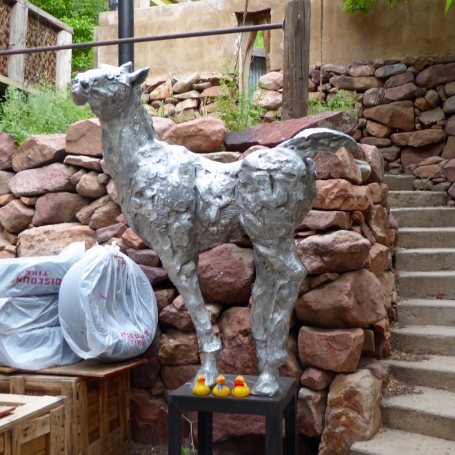 Horse sculptured in Eldorado Springs, Colorado