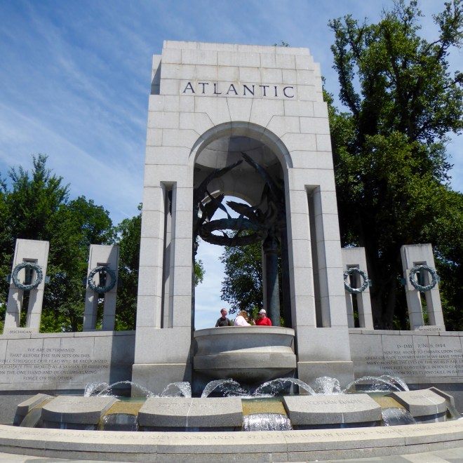 One of two arch entrances to World War II Memorial