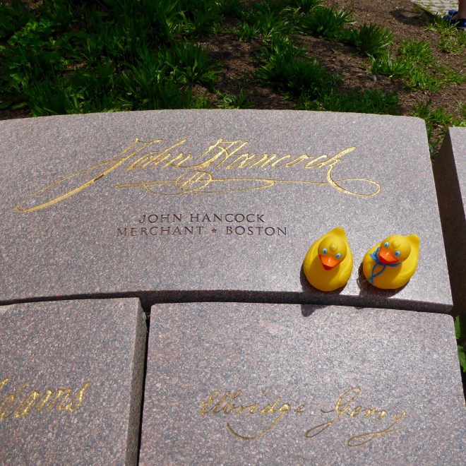 John Hancock's signature in gold.