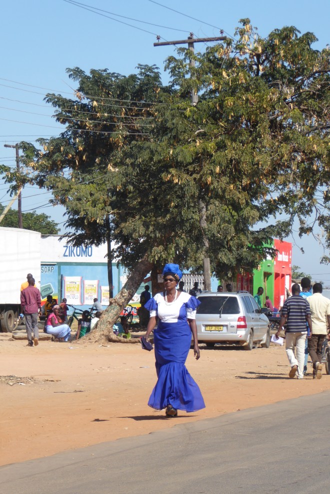 Pretty lady with colorful dress