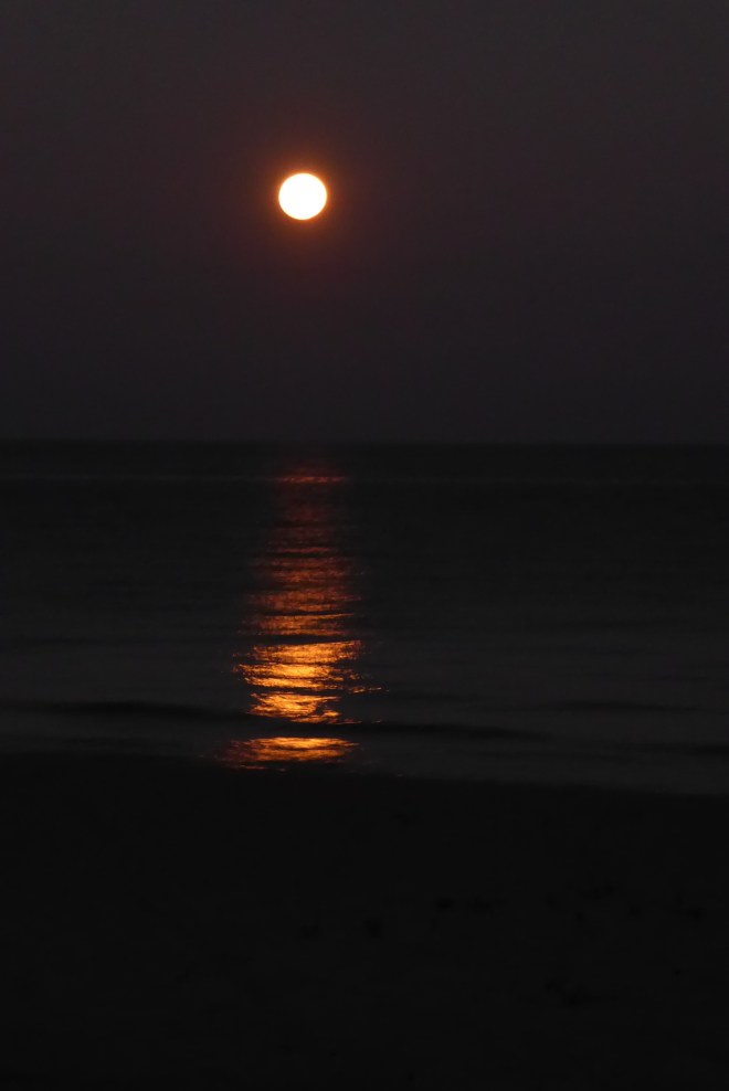 Full moon rising over Lake Malawi