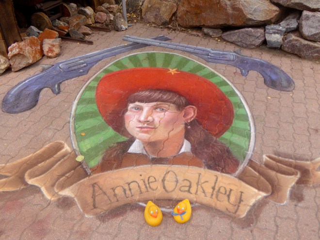 Annie Oakley in chalk