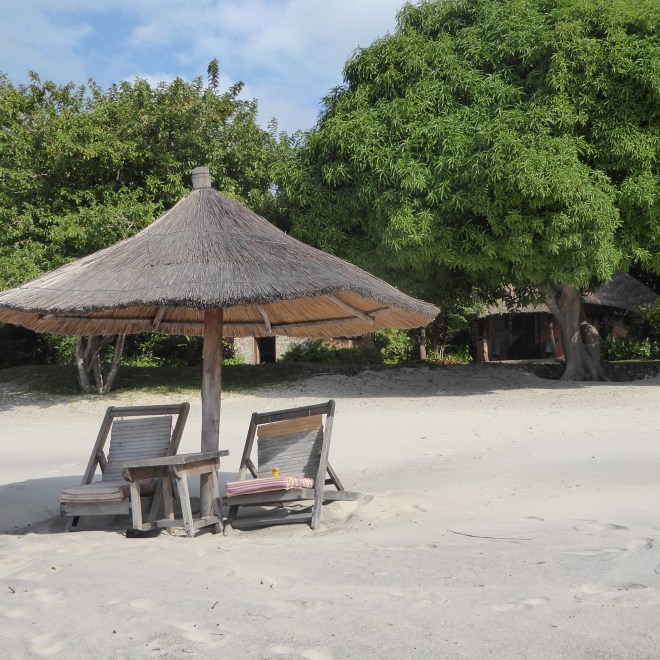 Lounging on the beach
