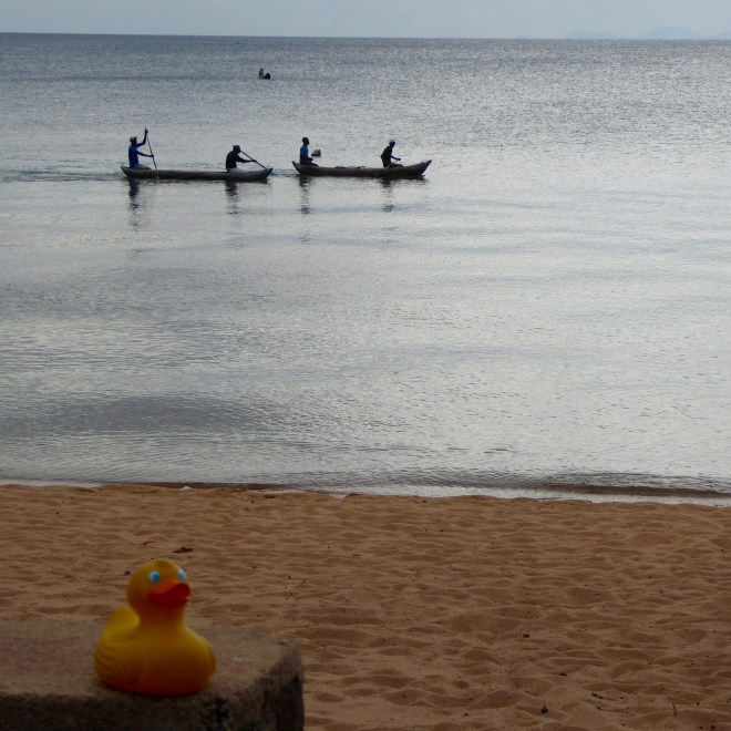 Canoes on Lake Malawi