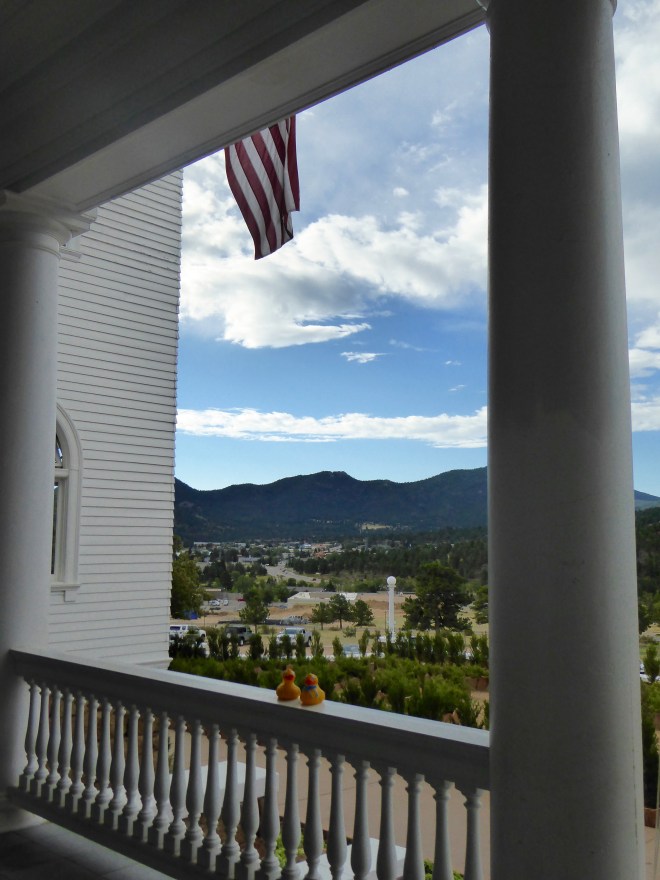 View from terrace while eating breakfast at Stanley Hotel