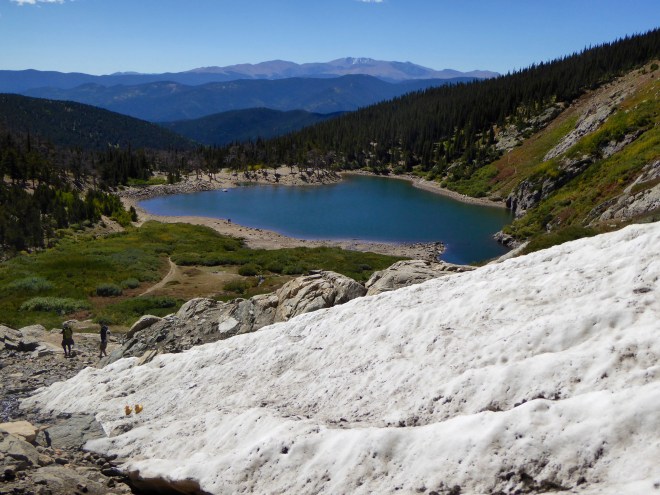 We are on the glacier above the lake.