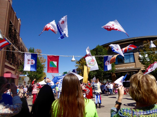 Flag throwers at work