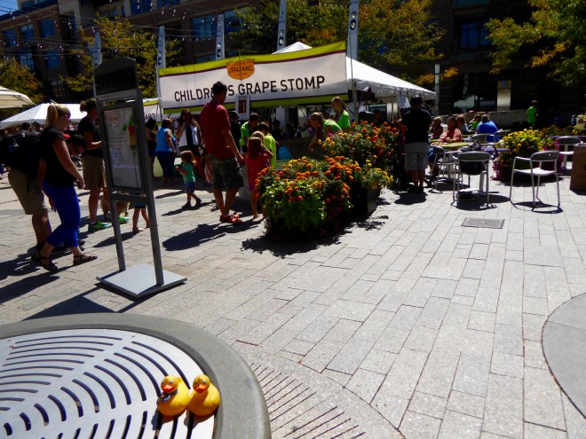 Children eager to stomp grapes