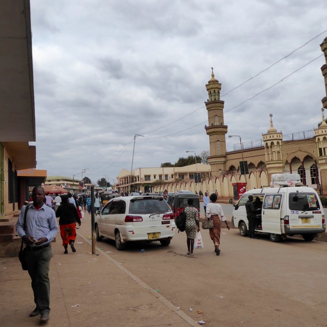 Street scene with mosque