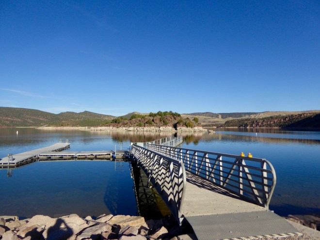 Recreational area in reservoir