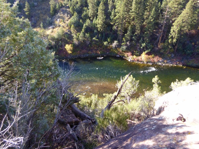 Park up here, but launch boats down there by river