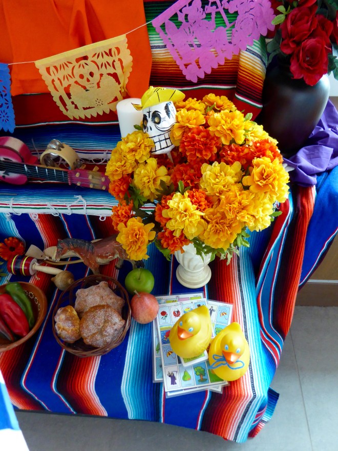 A skull in the flowers