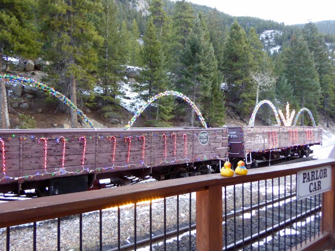 Decorated train cars