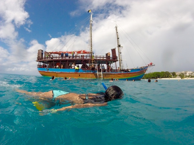 Bucket's mom snorkeling