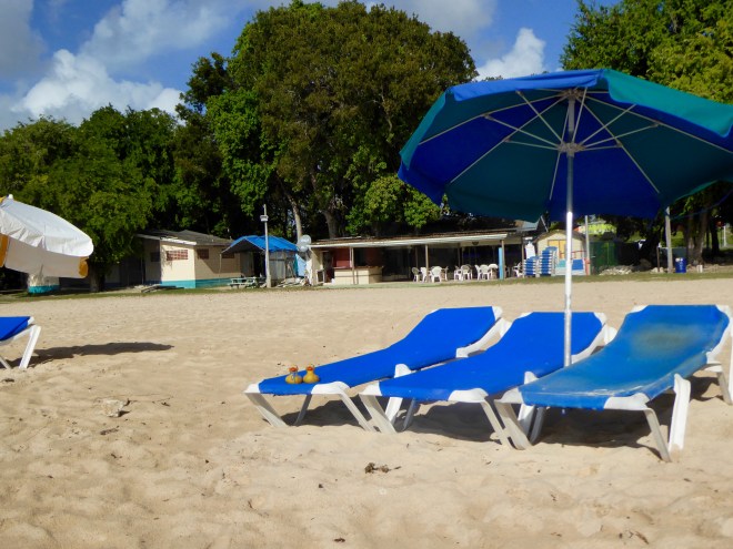 We made purchases at building behind us. 