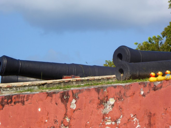 Old canons on Caribbean coast