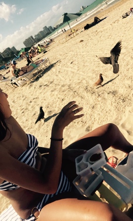 Bucket's mom sharing with birds