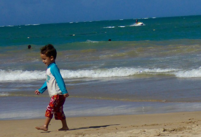 Bucket's dad on a jet ski